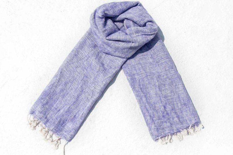 民族风披巾/boho针织围巾/手织围巾/针织披巾/羊毛盖毯-薰衣草紫 - 丝巾 - 羊毛 紫色