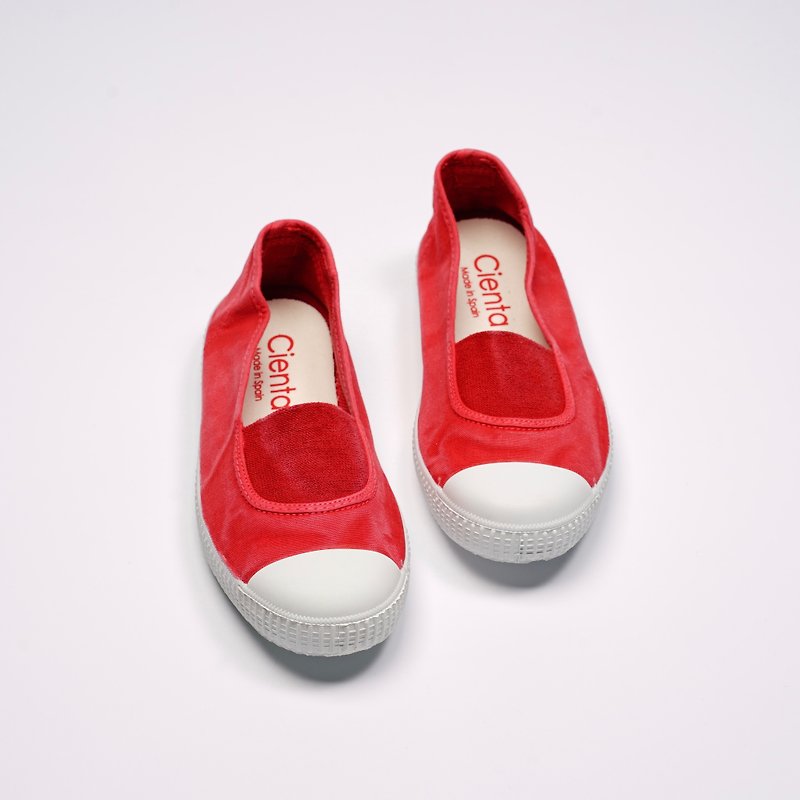 西班牙国民帆布鞋 CIENTA 75777 49 红色 洗旧布料 大人 - 女款休闲鞋 - 棉．麻 红色