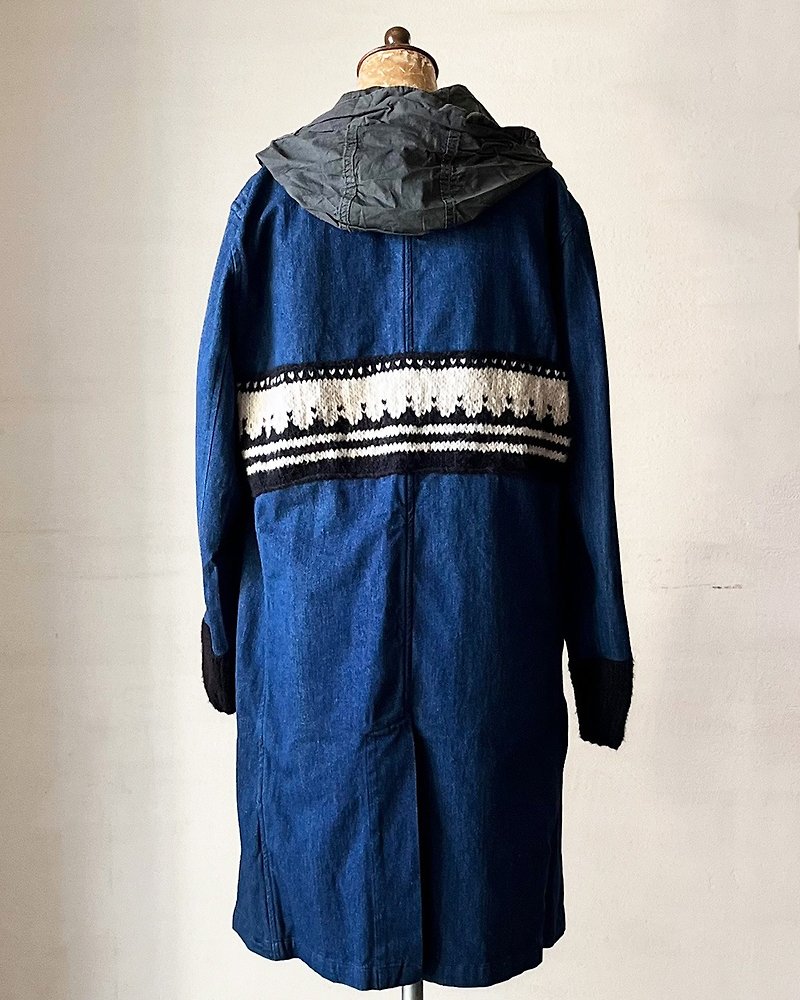 INDIGO フードコート ーHand Knit×Used Clothingー2022AW - 女装西装外套/风衣 - 其他材质 蓝色