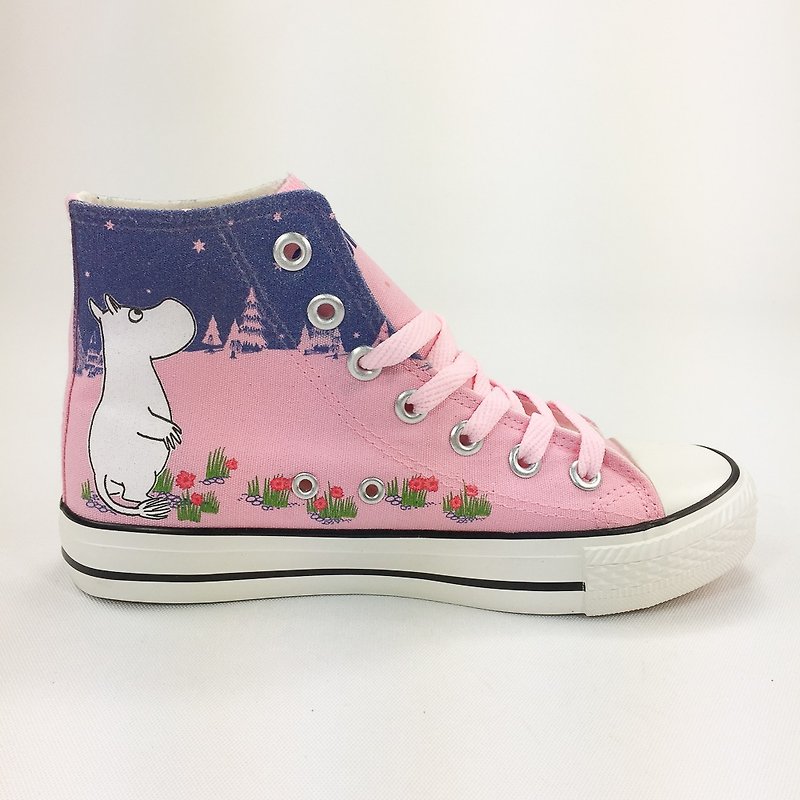 Moomin授权-帆布鞋 (粉鞋粉带/女鞋限定)-AE21 - 女款休闲鞋 - 棉．麻 粉红色