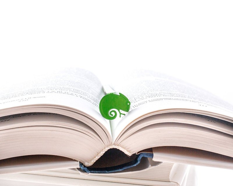 Metal Bookmark // Green Lizard // Present for book lover // Free shipping // - 书签 - 其他材质 绿色