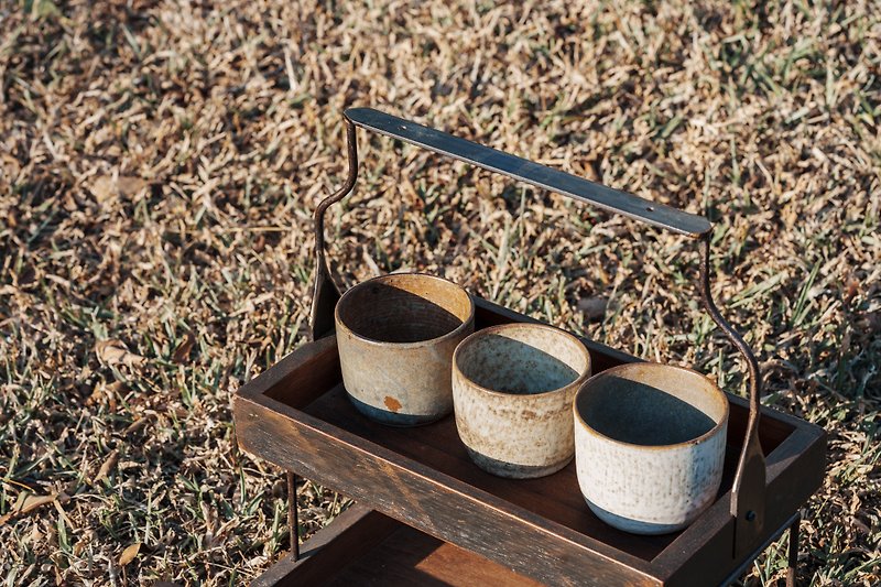 日式茶杯 米白釉 与 棕绿釉 - 杯子 - 陶 卡其色