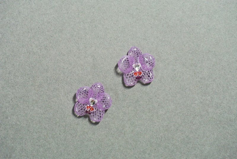 万代兰  耳环 - 耳环/耳夹 - 纸 紫色