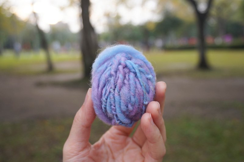  DIY手捻线球包 | 手纺线(独角兽紫) - 编织/刺绣/羊毛毡/裁缝 - 羊毛 紫色