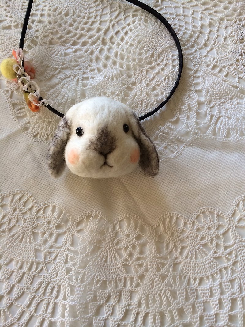 羊乐多羊毛毡乐园  客订灰鼻兔兔 - 钥匙链/钥匙包 - 羊毛 