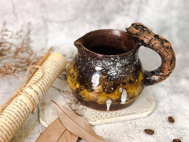 木纹手把大茶海 - 茶具/茶杯 - 陶 咖啡色