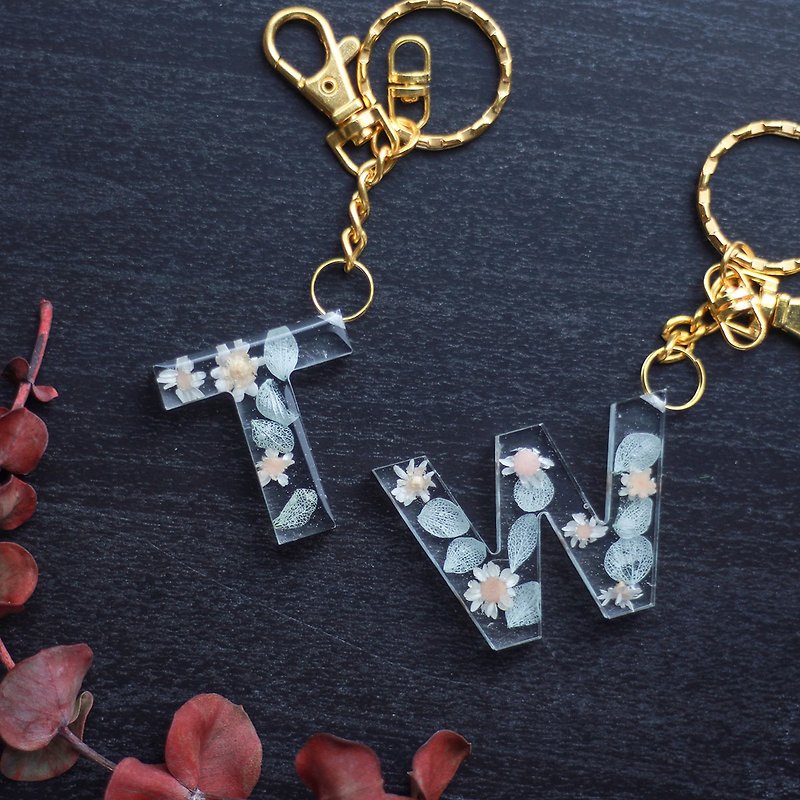 冰晶字母钥匙圈 吊饰 交换礼物 情侣信物 告白礼物 生日礼物 - 钥匙链/钥匙包 - 植物．花 