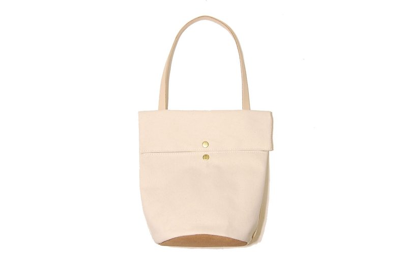 Simple tote bag - 简约单肩拖特包 - 侧背包/斜挎包 - 棉．麻 白色