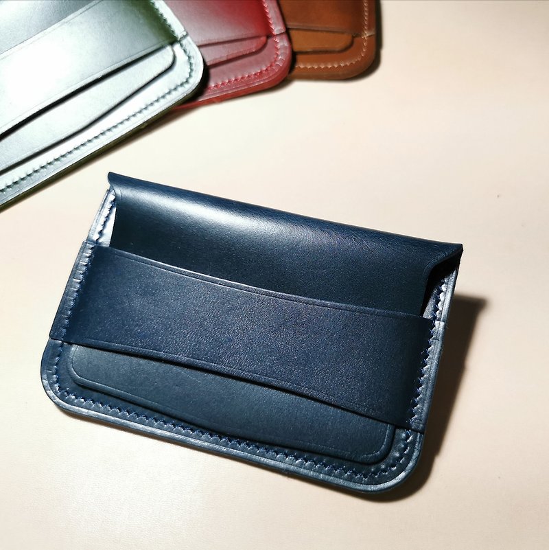 Coin Pouch Oil Pull Up Leather (Blue) - 零钱包 - 真皮 蓝色