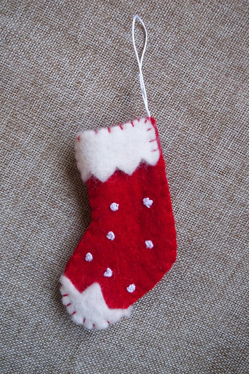 圣诞节 羊毛毡 手工 圣诞树 装饰 挂饰 圣诞袜 - 其他 - 羊毛 红色