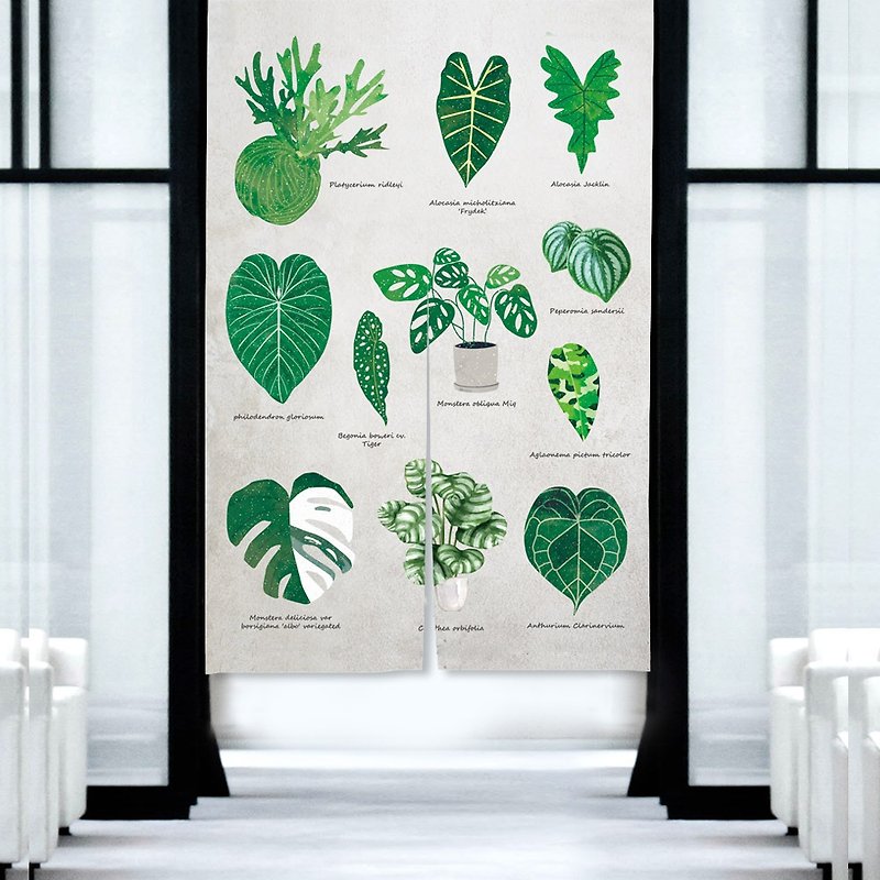 植物图鉴 门帘 观叶植物 - 门帘/门牌 - 棉．麻 绿色