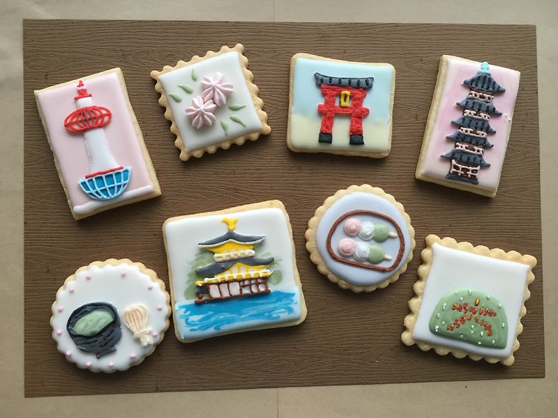 NIJI Cupcake 京都风糖霜饼干8片组合 - 手工饼干 - 新鲜食材 多色