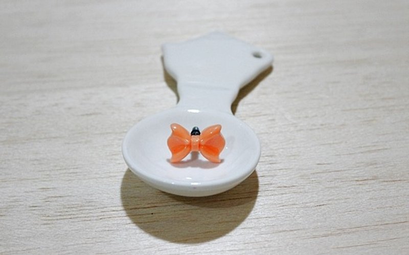＊橘色蝴蝶结＊－耳机塞系列－限量X1 - 耳机 - 塑料 粉红色