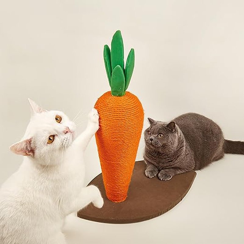 【FOFOS】超疗愈 ! 猫抓柱-胡萝卜造型 - 抓板/跳台 - 棉．麻 橘色