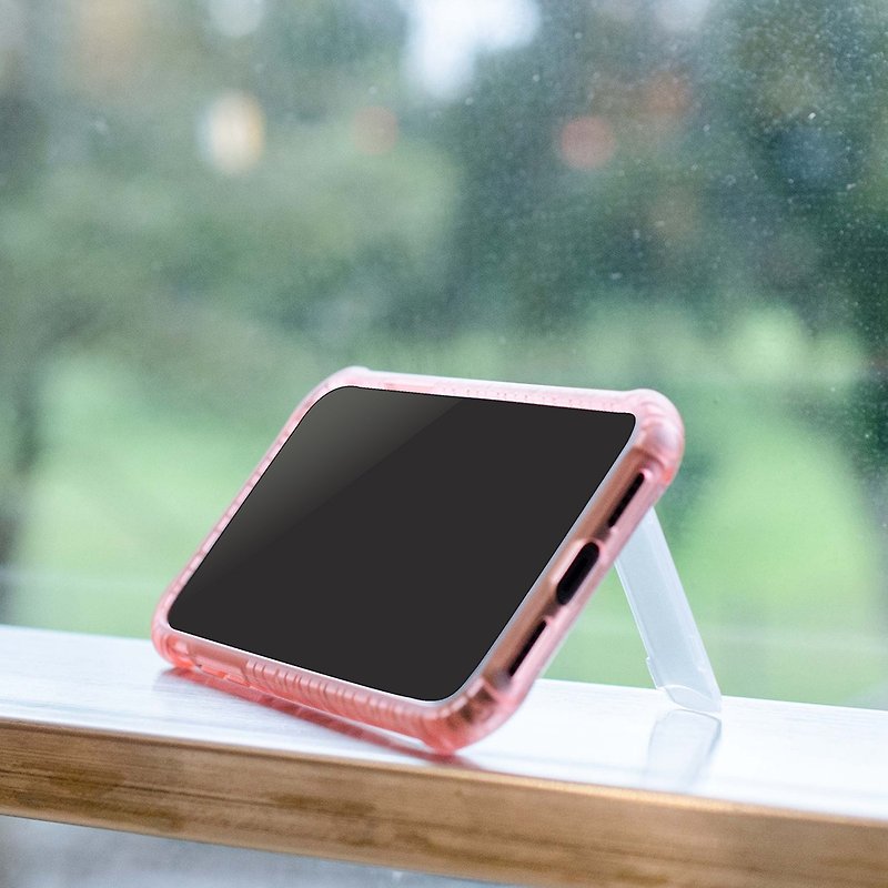 Stiff Series│iPhone X/Xs (5.8寸) 站立式空压保护壳-粉霓色 - 手机壳/手机套 - 塑料 粉红色