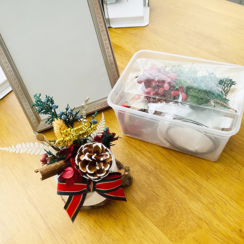 圣诞雪花松果扩香盆栽DIY材料包 松果 交换礼物 圣诞礼物 手作 - 植栽 - 植物．花 