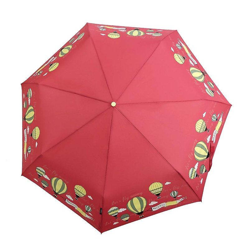 【意大利 H.DUE.O】热气球抗UV三折自动开收伞 - 雨伞/雨衣 - 防水材质 