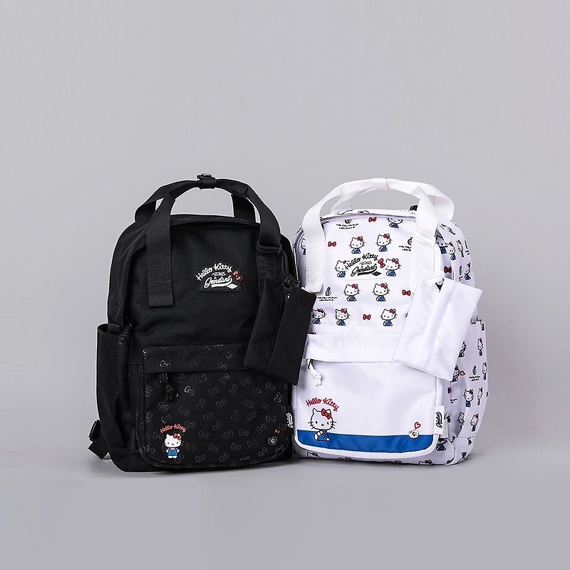 Sanrio黑白色Kitty拆组式13寸后背包及13.3寸手提电脑袋限定套装 - 后背包/双肩包 - 聚酯纤维 