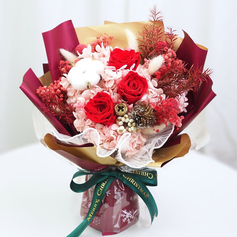圣诞永生花花束 - 摆饰 - 植物．花 红色