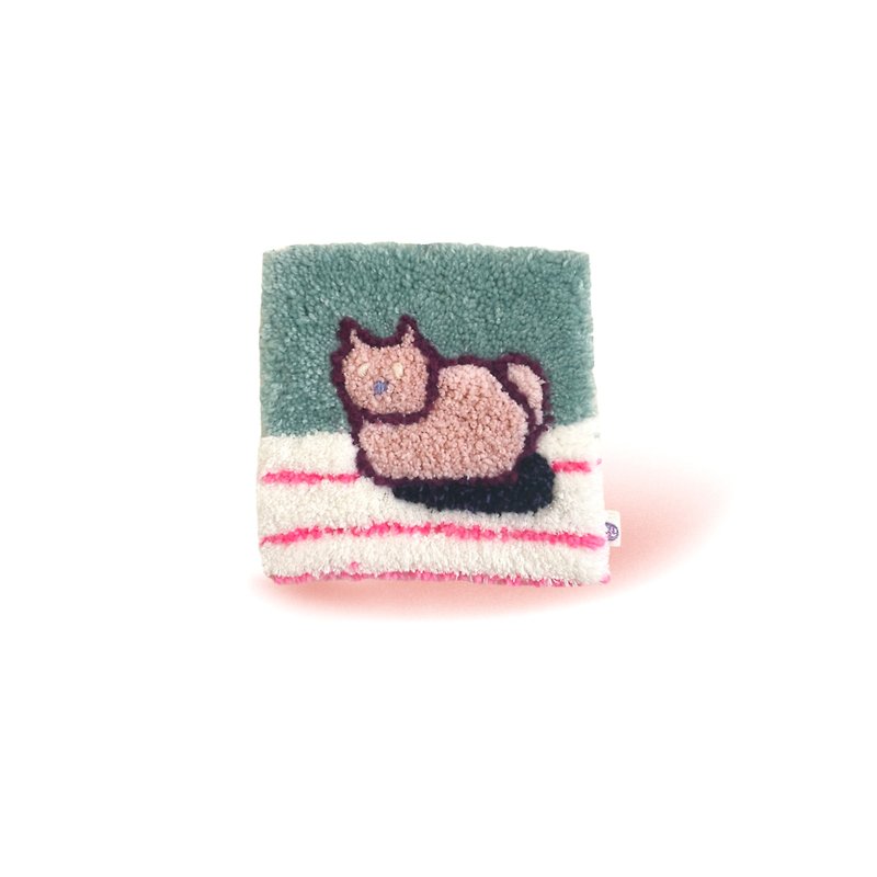 猫咪磁砖2 - 簇绒毛毯 - 摆饰 - 其他人造纤维 粉红色
