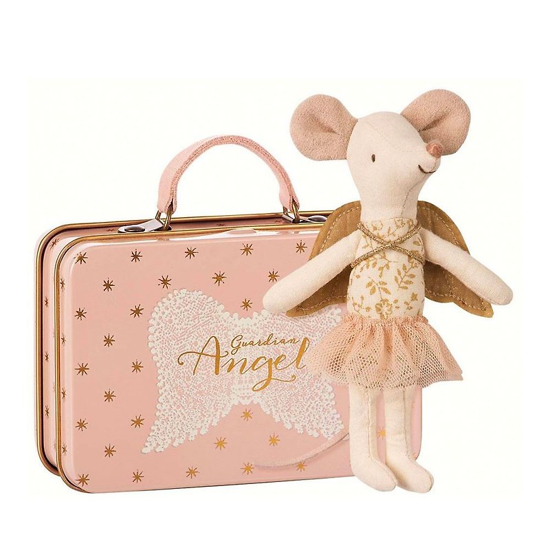 守护天使小鼠 含迷你天使行李箱 - 玩偶/公仔 - 棉．麻 粉红色