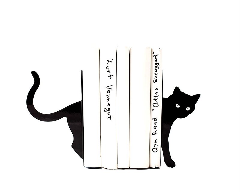 Decorative Bookends Cat and books // Decor modern home // FREE SHIPPING // - 摆饰 - 其他金属 黑色