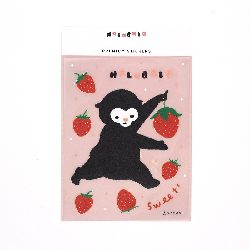 Halabala - Premium Sticker - Strawberries - 贴纸 - 塑料 黑色
