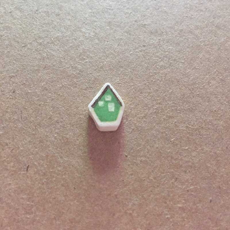 绿色小房子简约可爱耳钉手作手绘饰物黏土耳环 - 耳环/耳夹 - 粘土 绿色