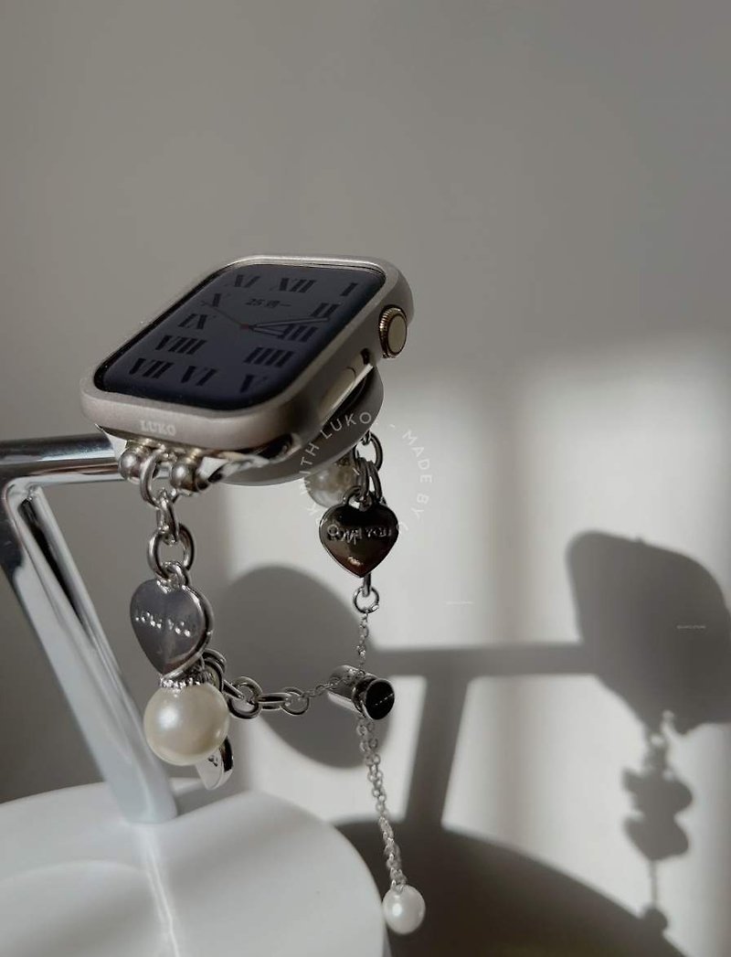 Apple Watch I 金属款 I 珍珠爱心挂链表带 - 表带 - 其他材质 