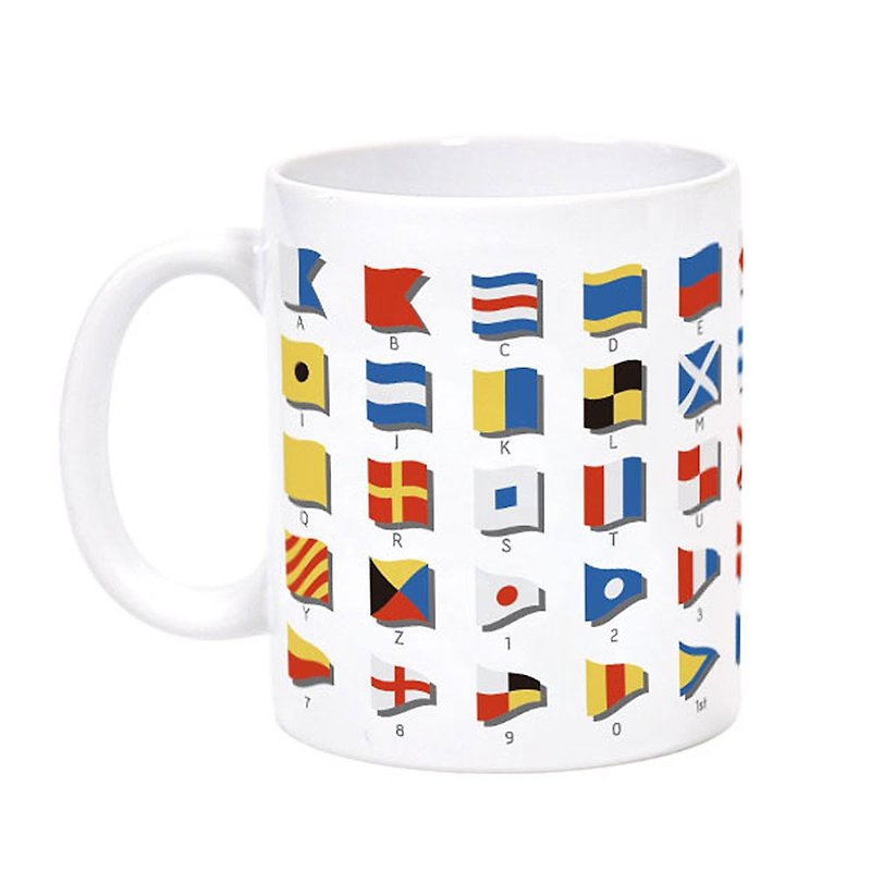 海事信号旗马克杯 - 咖啡杯/马克杯 - 瓷 白色
