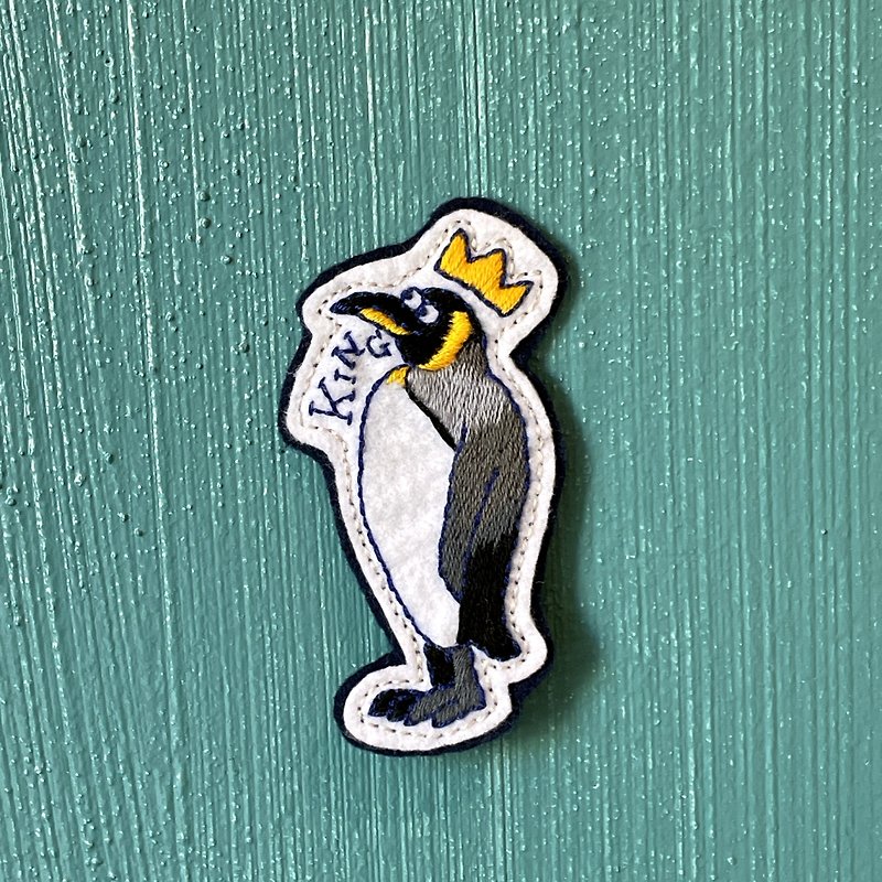 皇帝ペンギン手刺繍ワッペン - 其他 - 羊毛 