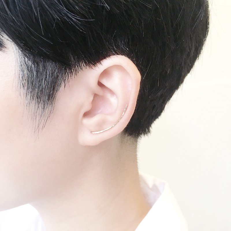 弯月耳夹(单只) Curve earclip 925纯银 - 耳环/耳夹 - 其他金属 金色