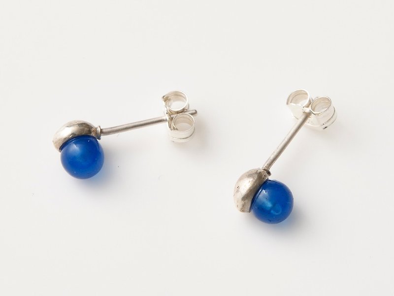 CP127(ブルーメノウ) - 耳环/耳夹 - 其他金属 蓝色