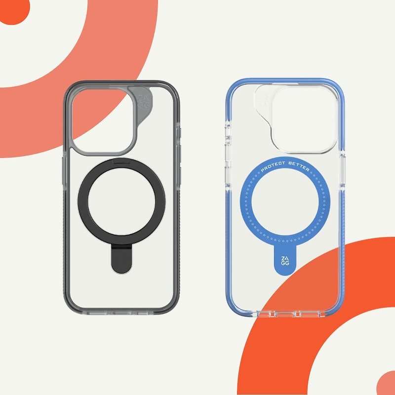 ZAGG iPhone 15 Santa Cruz Snap 石墨烯Magsafe 磁吸指环透明手 - 手机壳/手机套 - 塑料 黑色