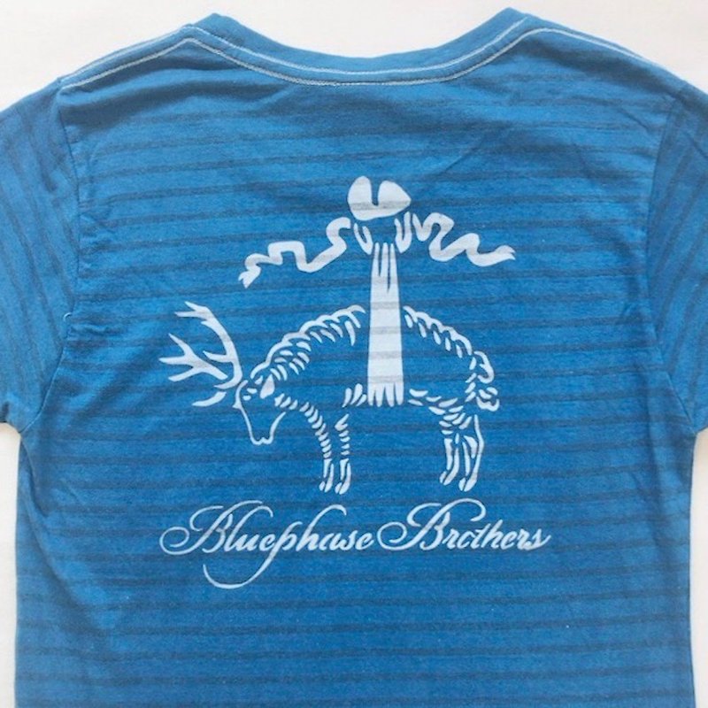 日本製 手染め Bluephase Brothers TEE Indigo dyed 藍染 JAPANBLUE - 女装 T 恤 - 棉．麻 蓝色