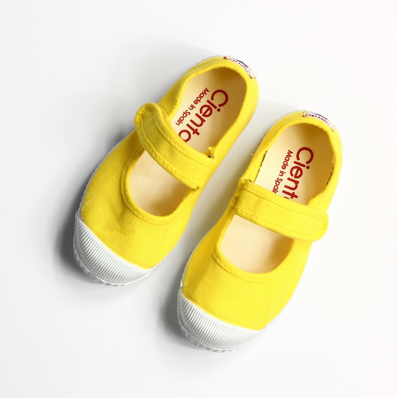 西班牙帆布鞋 CIENTA 76997 70 鲜黄色 经典布料 童鞋 玛莉珍 - 童装鞋 - 棉．麻 黄色