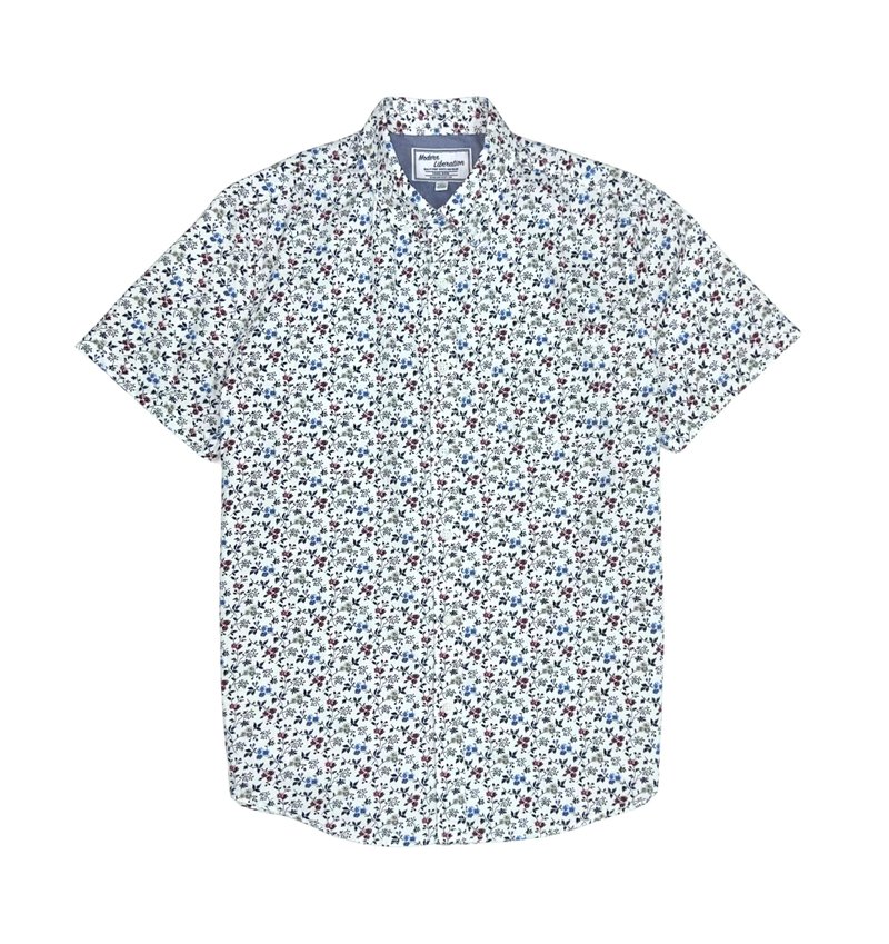 Men's Ditsy Print Shirt 经典小碎花衬衫 - 白色 - 男装衬衫 - 棉．麻 白色