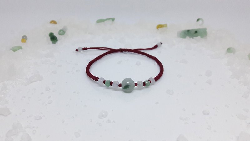 大珠小珠－天然 缅甸玉 中国结 玉线 手编 设计手链 - 手链/手环 - 宝石 绿色