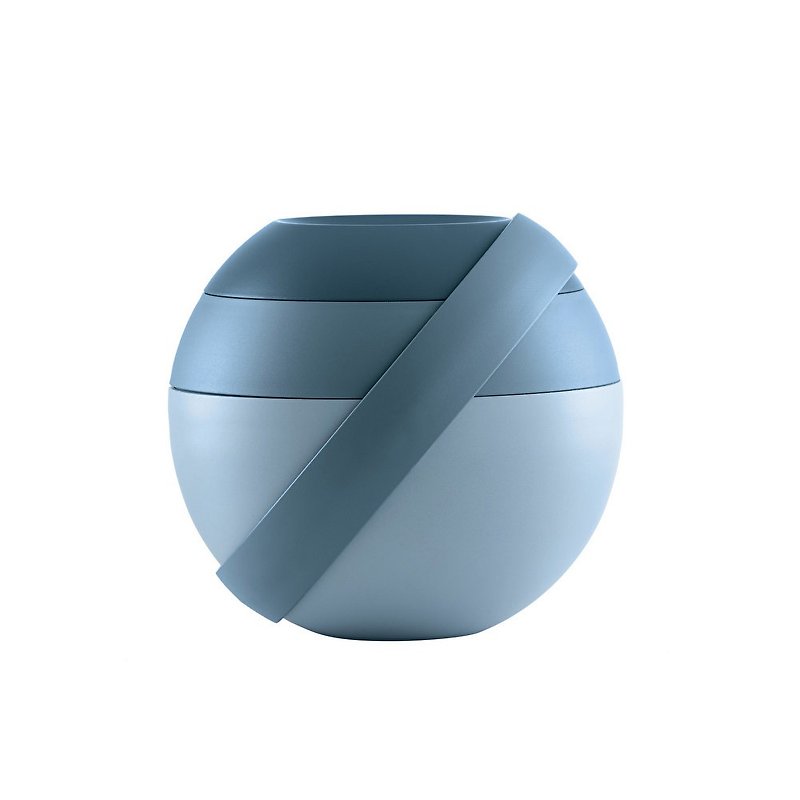 圆筒多层附餐具造型便当盒-共3色 - 便当盒/饭盒 - 塑料 蓝色