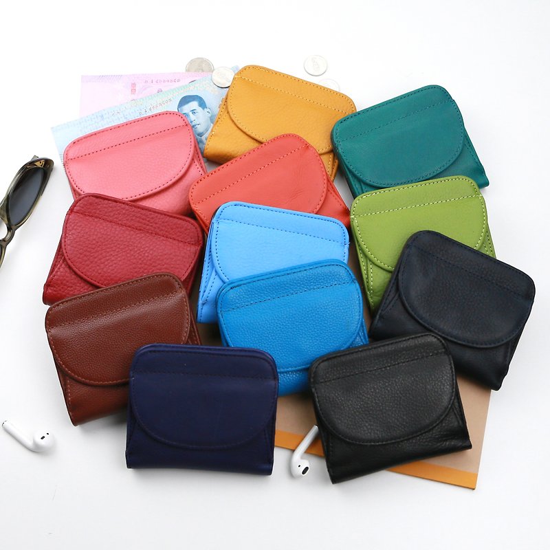 FLIP Mini Coin Wallet Made from genuine leather, Lucky Bao brand. - 皮夹/钱包 - 真皮 红色