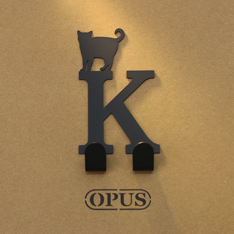 【OPUS东齐金工】当猫咪遇上字母K - 挂勾(黑)家饰挂架/口罩收纳 - 墙贴/壁贴 - 其他金属 黑色