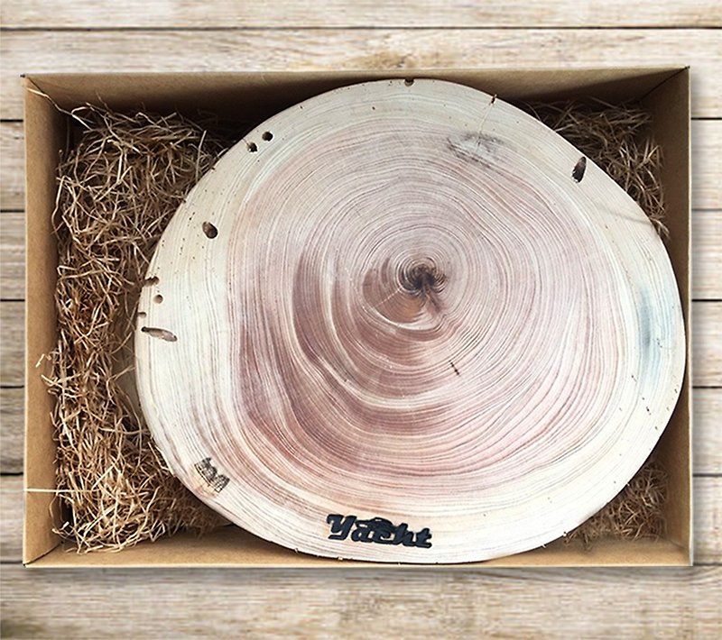 台湾桧木垫礼盒(2件装) - 托盘/砧板 - 木头 咖啡色