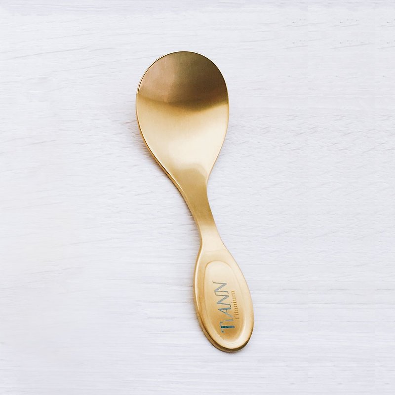 纯钛 金 小汤匙 - 餐刀/叉/匙组合 - 其他金属 金色