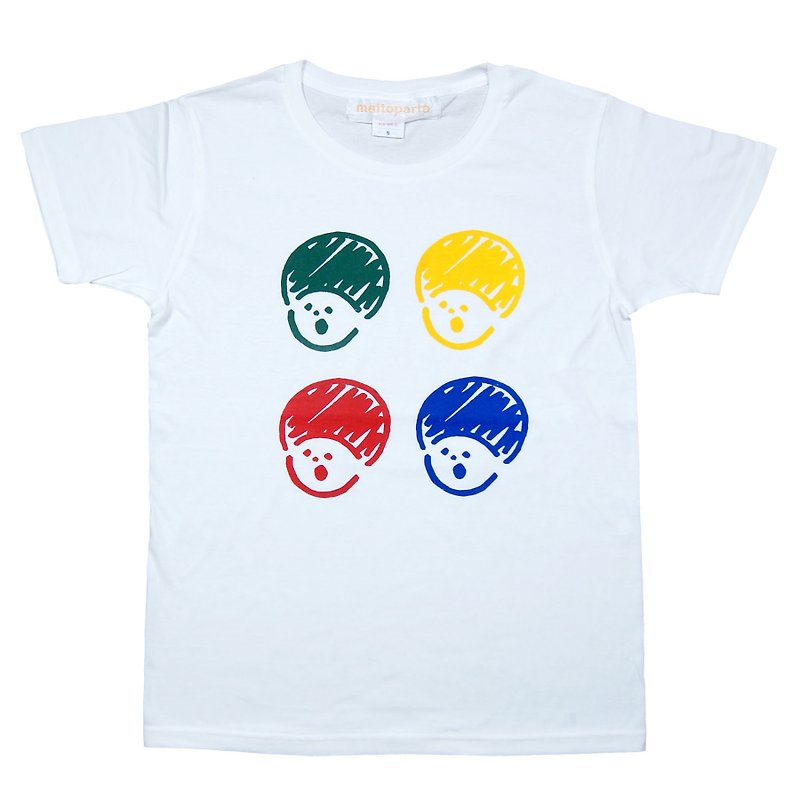 4カラーマッシュTシャツ - 女装 T 恤 - 棉．麻 白色