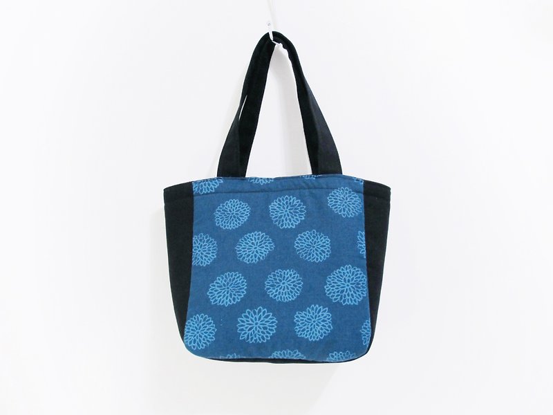 【绽放的迷样灿烂】手提袋 / 台湾古布 铺棉 手提包 环保袋 - 手提包/手提袋 - 棉．麻 蓝色