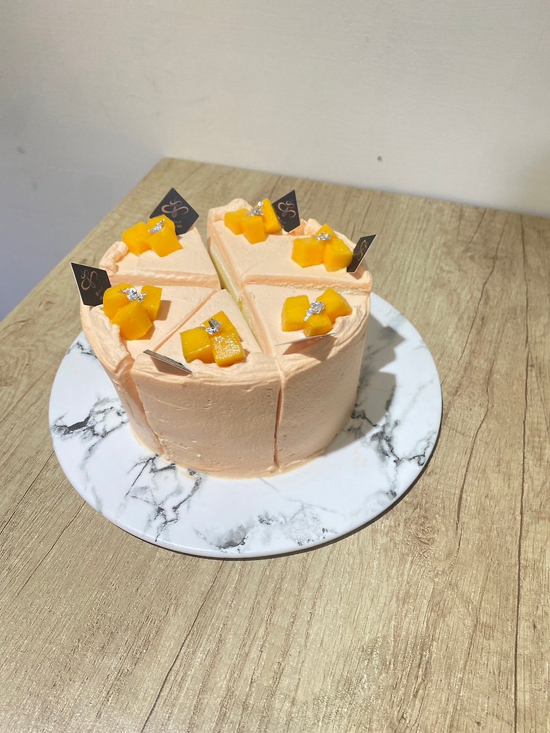 芒果香草戚风蛋糕 蛋糕 甜点 芒果 生日蛋糕 芒果蛋糕 铄甜点 - 蛋糕/甜点 - 新鲜食材 