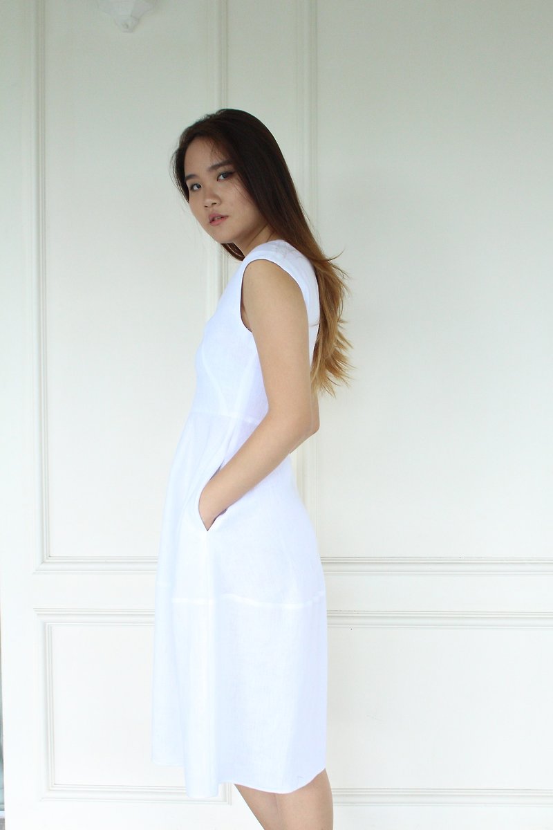 women linen dress, long linen dress, comfortable women dress, soft linen E46D - 洋装/连衣裙 - 亚麻 