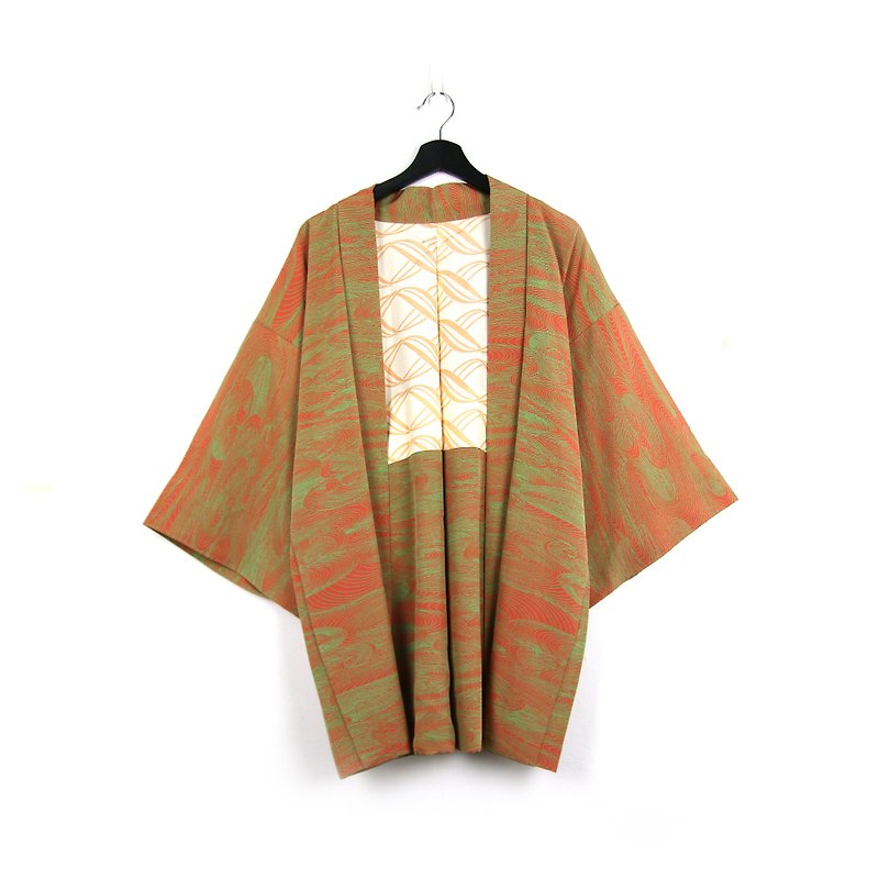 Back to Green-日本带回羽织 迷幻萤光感 /vintage kimono - 女装休闲/机能外套 - 丝．绢 