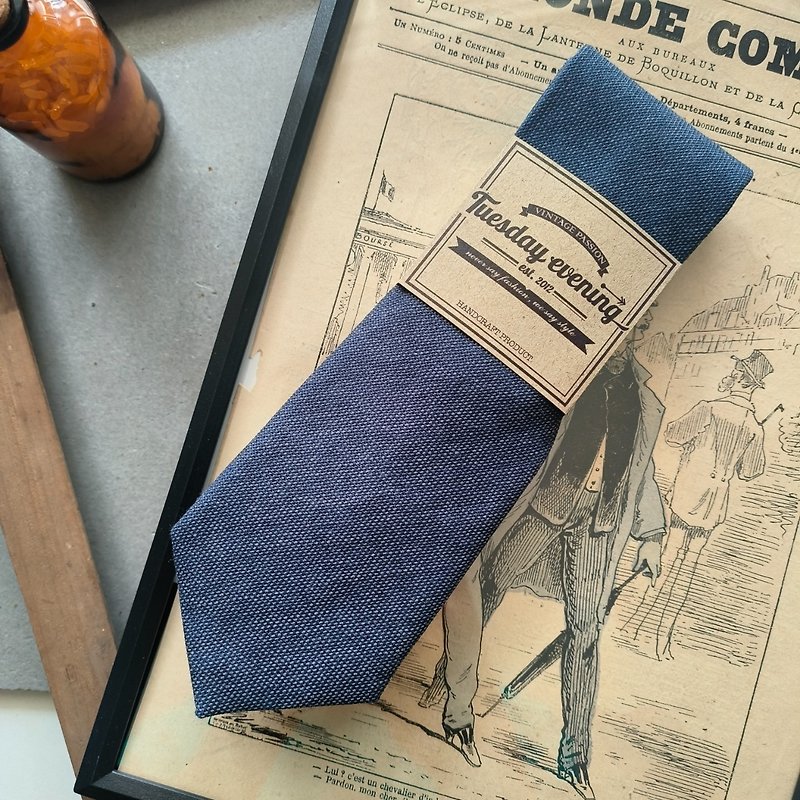 领带 简约 海军蓝 - 领带/领带夹 - 其他材质 蓝色