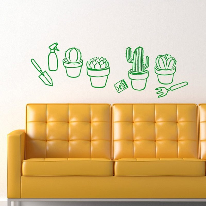 Smart Design 创意无痕壁贴◆疗愈小盆栽(8色可选) - 墙贴/壁贴 - 纸 绿色